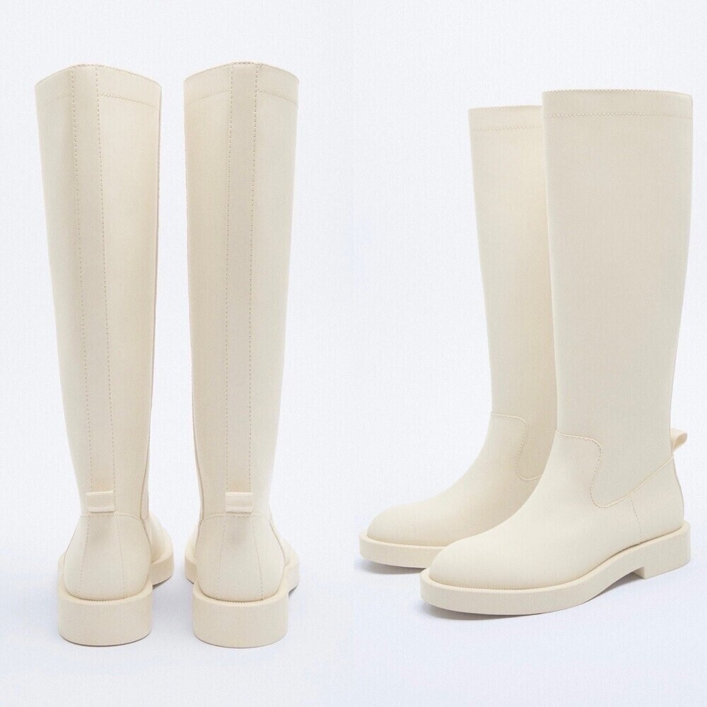 Zara BLOGGER cream boots 6